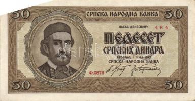 Szerbia/német megszállás 1941. 50D T:II + 1942. 50D, 500D T:I-,I + Fantáziapénzek 1992. 50D (3x) T:I