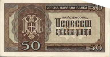 Szerbia/német megszállás 1941. 50D T:II + 1942. 50D, 500D T:I-,I + Fantáziapénzek 1992. 50D (3x) T:I