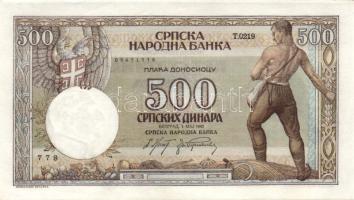 Szerbia/német megszállás 1941. 50D T:II + 1942. 50D, 500D T:I-,I + Fantáziapénzek 1992. 50D (3x) T:I