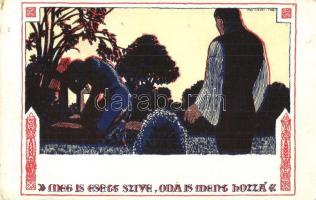 4 db régi magyar művészlap, Toldi illusztrációk Fáy Aladár aláírásával és 1 jelenet a János vitézből...