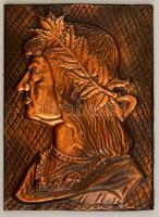 Mátyás király, dombornyomott réz falikép, 28x20 cm
