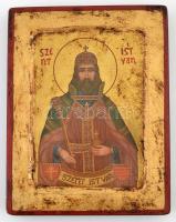 Szent István, modern ikonmásolat, 25×19,5 cm