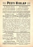 Igazságot Magyarországnak! hátoldalon Pesti Hírlap XI. Olimpiai cikke / Hungarian irredenta, XIth Ol...