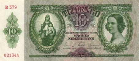 1936. 10P (7x) egymásutáni sorszámmal, egyszeri megszakítással T:II+ Egyszer hajtva, törve nem!