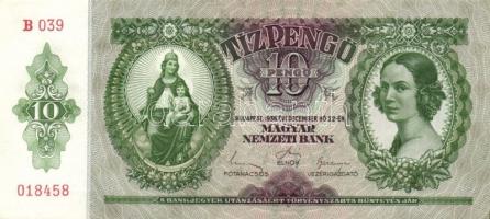 1936. 10P (7x) egymásutáni sorszámmal, egyszeri megszakítással T:II+ Egyszer hajtva, törve nem!