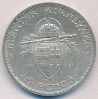 1938. 5P Ag "Szent István" T:1-,2 kis patina
Adamo P8.1