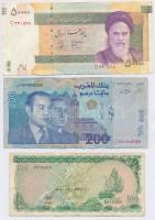 7db-os vegyes külföldi bankjegy, közte Marokkó 2002. 200D, illetve Malajzia, Seychelle-szigetek, Maldív-szigetek és Irán T:III- 7pcs of various banknotes, including Morocco 2002. 200 Dirhams, as well as Malaysia, Seychelles, Maldives and Iran C:VG