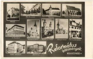 Kolozsvár, Cluj; Református intézmények, Kórház, Teologia, Szeretetház, Leánygimnázium, kollégiumok, templomok / Calvinist institutions, hospital, churches, boarding school, college (EK)