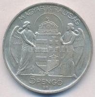 1939. 5P Ag "Horthy balra" T:1-,2 apró ph. 
Adamo P8.2