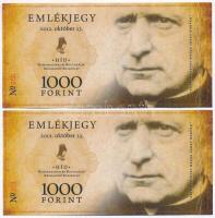 2012. 1000Ft "Mindszenthy József Emlékjegy" (2x) sorszámkövetők T:I,I-