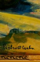 Perlrott jelzéssel: Almás csendélet. Olaj, vászon, sérült, keretben, 35×55 cm