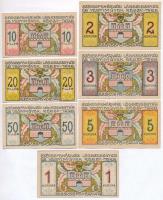 Székesfehérvár 1921. 10f + 20f + 50f + 1K + 2K + 3K + 5K "Légszeszgyár és Vegyiművek Részvénytá...