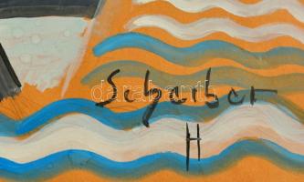 Scheiber jelzéssel: Kompozíció. Vegyes technika, papír, kis szakadással, 39×29 cm