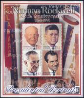 Norman Rockwell festmények:Amerikai elnökök + blokk, Norman Rockwell paintings: American Presidents + block