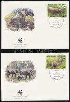 1988 WWF: Erdei elefánt sor 4 db FDC-n Mi 1009-1012