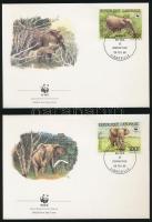 1988 WWF: Erdei elefánt sor 4 db FDC-n Mi 1009-1012