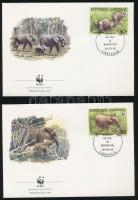 WWF: Forest elephant set on 4 FDCs WWF: Erdei elefánt sor 4 db FDC-n