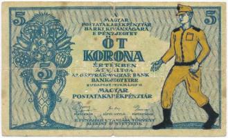 1919. 5K Osztrák-Magyar Bank... előlapján gúnyrajz T:III-,IV Adamo K8