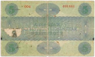 1919. 5K "Osztrák-Magyar Bank..." előlapján gúnyrajz T:III-,IV
Adamo K8