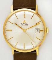 Doxa by Synchron 14K arany karóra naptár funkcióval, eredeti jelzett bőr szíjjal, eredeti tokjában, ...