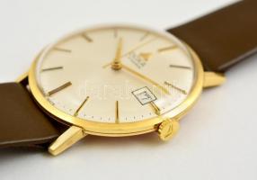 Doxa by Synchron 14K arany karóra naptár funkcióval, eredeti jelzett bőr szíjjal, eredeti tokjában, ...