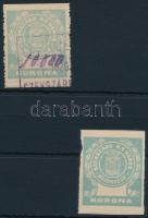 1924 Szekszárd városi illeték kézzel átértékelve 5 sz. és 6. sz. bélyeg az utóbbi 3 oldalon fogazatlan (9.200)