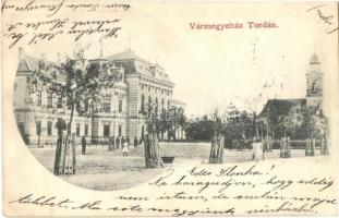 1902 Torda, Turda; Vármegyeház, tér, templom / county hall, square, church (EK