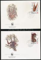 WWF Orangutan set 4 FDC WWF: Orangután sor 4 db FDC-n