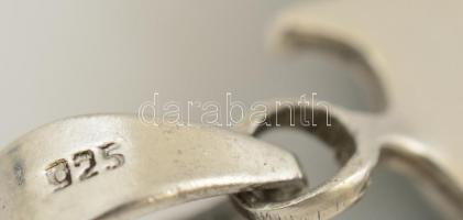 Türkizzel díszített ezüst(Ag) medál, jelzett, 7x5 cm, bruttó: 29,5 g