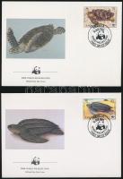 WWF: Turtles set on 4 FDC WWF: Teknősök sor 4 db FDC-n