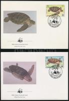 WWF Teknősök sor 4 db FDC-n WWF Turtles set 4 FDC