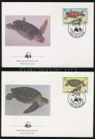 WWF Teknősök sor 4 db FDC-n WWF Turtles  set on 4 FDC