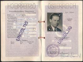 1957 Osztrák útlevél sok bejegyzéssel / Austrian passport with many notes