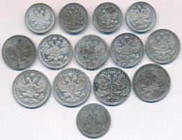 Orosz Birodalom 1862-1916. 10k Ag (4xklf) + 15k Ag (6x) + 20k Ag (4xklf) T:2,2-,3
Russian Empire 18...