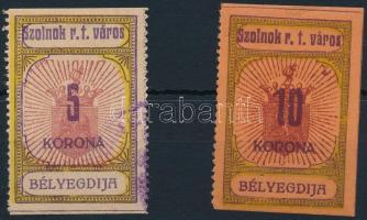 1920 Szolnok városi illeték 1-2 sz. bélyeg (8.700)