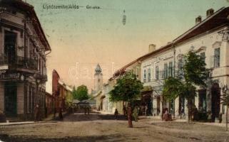 Liptószentmiklós, Liptovsky Mikulas; Úri utca, Lerchenfeld Gyula üzlete / street view with shops (EK)
