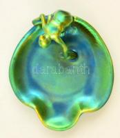 Zsolnay vízből merítő eozin mázas porcelán asztaldísz /névjegytartó. Hibátlan 16x10 cm