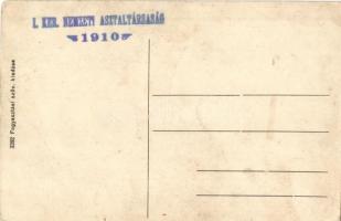 Borsi, Borsa; Református templom és harangláb + I. Ker. Nemzeti Asztaltársaság 1910 pecsétje / Calvi...