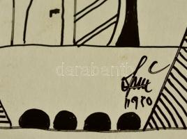 Szász jelzéssel: Álmodók. Filc, papír, 25×12 cm