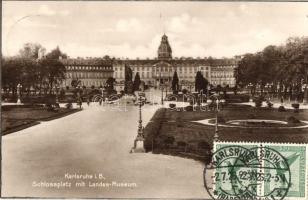 Karlsruhe, Schlossplatz mit Landes-Museum / square, museum. TCV card