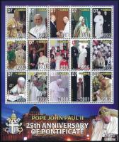 II. János Pál 25 éve pápa kisívsor John Paul II. mini sheet set