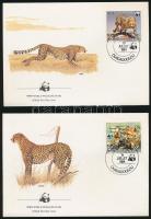 WWF Cheetah set 4 FDC WWF Gepárd sor 4 db FDC-n