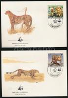 WWF Cheetah set 4 FDC WWF Gepárd sor 4 db FDC-n