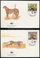 WWF Cheetah set on FDC WWF Gepárd sor 4 db FDC-n