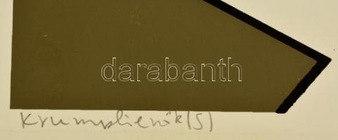 Lukács Tibor (1960-): Krumplievők. Szitanyomat, papír, jelzett, 28×31 cm