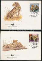 WWF Cheetah set on 4 FDC WWF Gepárd sor 4 db FDC-n