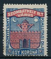 1910 Szombathely bizonyítvány kiállítási bélyeg 1 sz.(2.500)