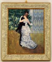 Goebel porcelán kép. Renoir limitált szériás, sorszámozott kép (869/2000). Jelzett, fa keretben / Goebel porcelain picture. 30x40 cm