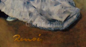 Goebel porcelán kép. Renoir limitált szériás, sorszámozott kép (869/2000). Jelzett, fa keretben / Go...