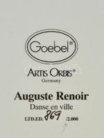 Goebel porcelán kép. Renoir limitált szériás, sorszámozott kép (869/2000). Jelzett, fa keretben / Go...